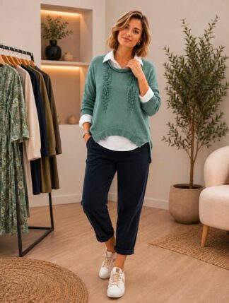 Pulover Tricot fin + Camasa din in